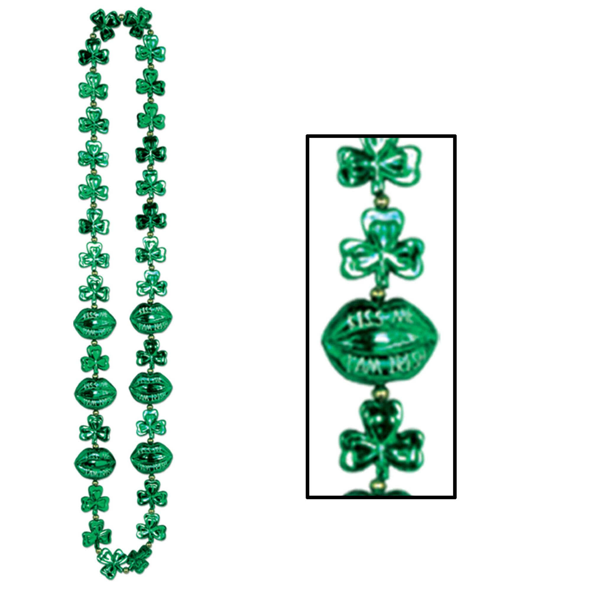 Beistle 42" Shamrock Beads with Kiss Me Lips Accents